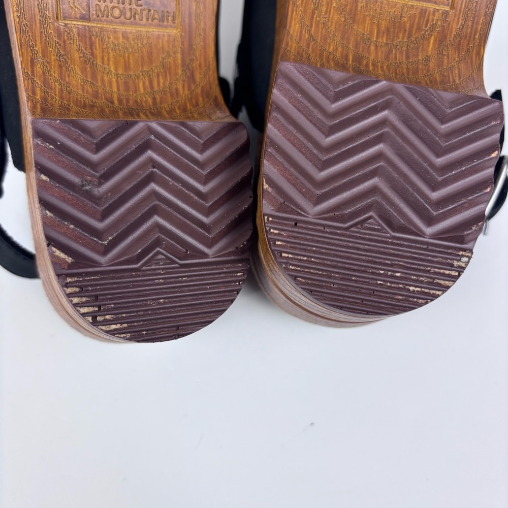 White Mountain Being Leather Platform Slingback Clogs Mules Adjustable Strap 7.5 - Picture 13 of 16